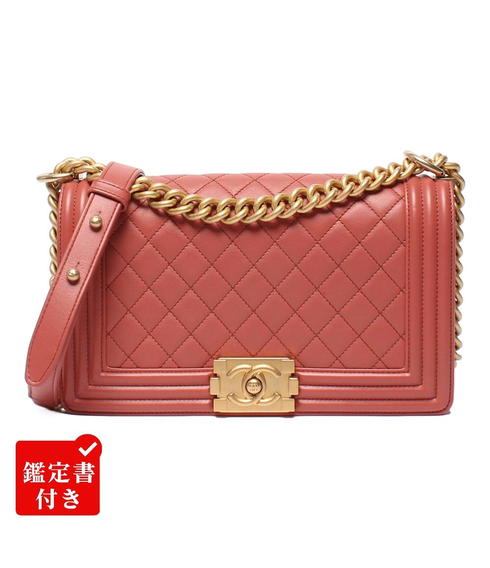 美品 CHANEL チェーンショルダーバッグ ゴールド金具 ラムスキン ボーイシャネル25 レディース シャネル