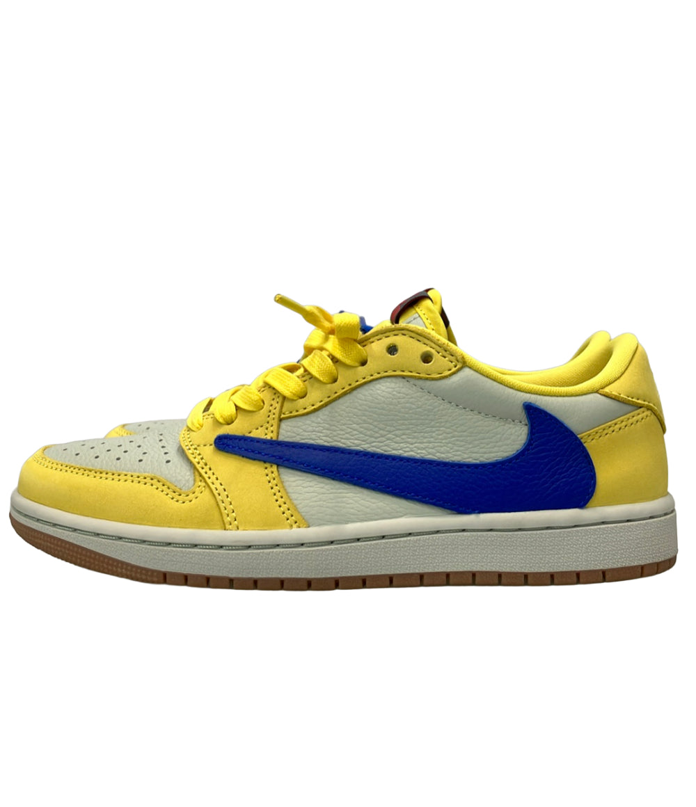 美品 NIKE Travis Scott ローカットスニーカー AIR JORDAN 1 RETRO LOW OG CANARY DZ4137-700 レディース SIZE 24.0 ナイキ トラヴィス・スコット