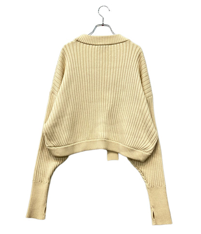 HYKE 長袖カーディガン アンサンブル ベルテッド ショート ニット モード 192-11180-013 レディース SIZE 1 (S) ハイク