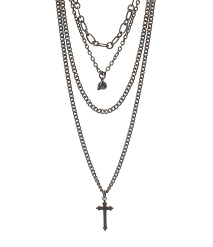 美品 BLACKBARRETT 4連ネックレス メンズ ブラックバレット