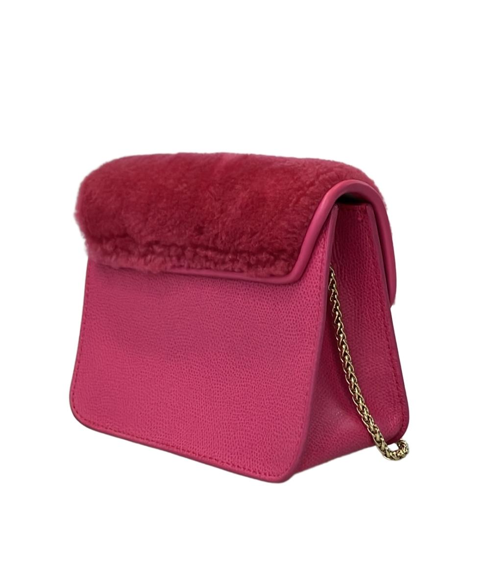 美品 Furla 2way チェーンショルダーバッグ 斜め掛け クラッチバッグ メトロポリスミニ レディース フルラ