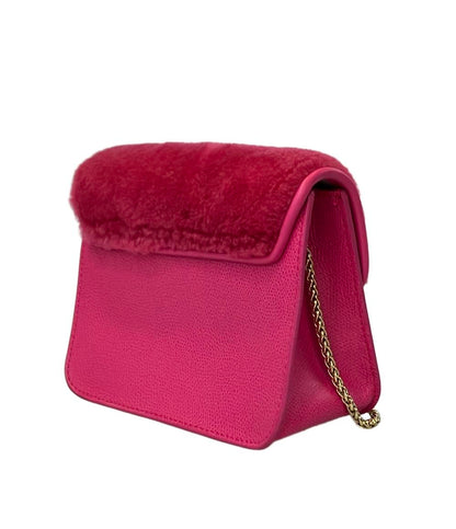美品 Furla 2way チェーンショルダーバッグ 斜め掛け クラッチバッグ メトロポリスミニ レディース フルラ