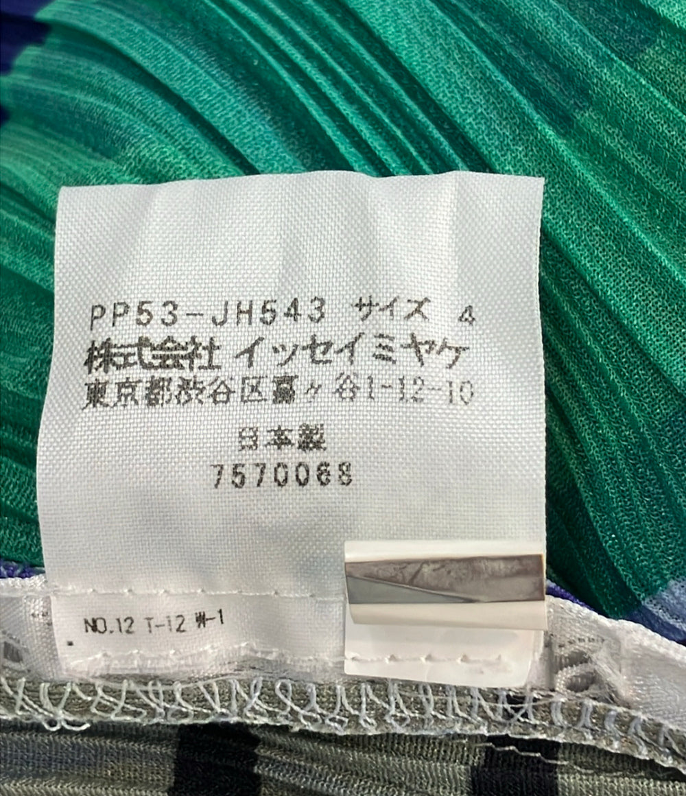 美品 PLEATS PLEASE プリーツノースリーブワンピース モダンアート pp53-jh543 レディース SIZE 4 (XL) プリーツプリーズ