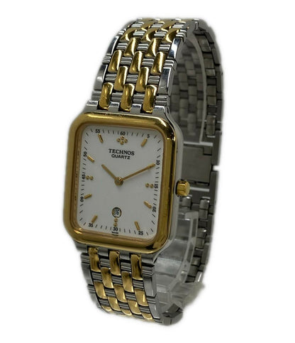 TECHNOS 腕時計 クオーツ ホワイト 11111.37 メンズ テクノス