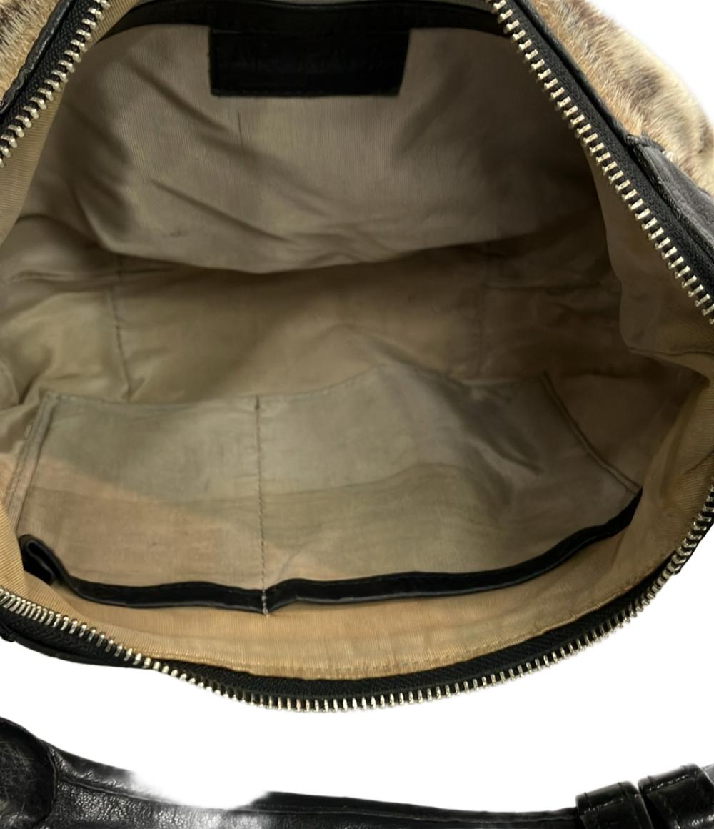 アルカン 2wayハンドバッグ ショルダーバッグ 斜め掛け 毛皮あざらし レディース ARUKAN