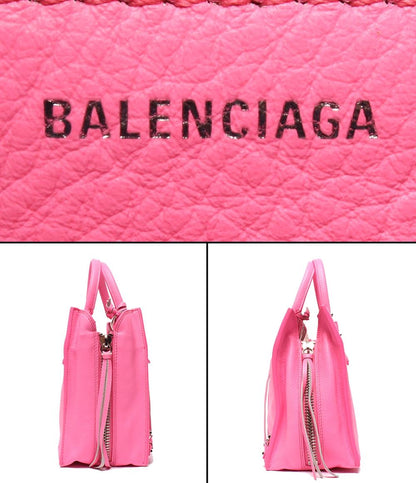 BALENCIAGA 2way ハンドバッグ ショルダーバッグ カーフスキンレザー ネオンピンク ショッキングピンク ペーパー ミニ A6 ジップアラウンド