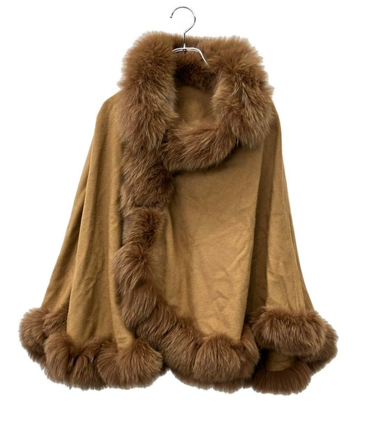 SAGA FUR コート ポンチョ カシミヤ100% ブルーフォックス ラビット J-6337 レディース SIZE M〜L サガ ファー