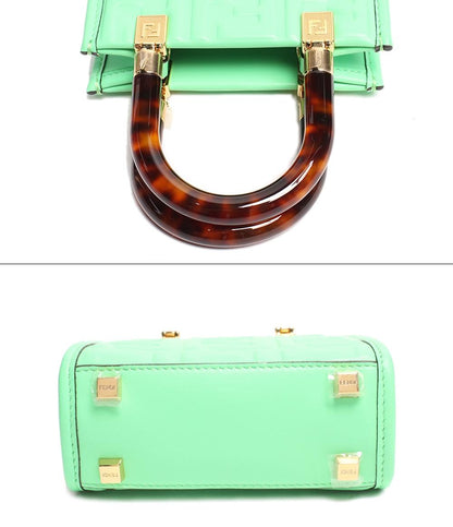 美品 フェンディ 2wayレザーハンドバッグ ゴールド金具 SUNSHINE SHOPPER SMALL EDAMAME カーフレザー 8BS051 AMCI F1K3D レディース FENDI