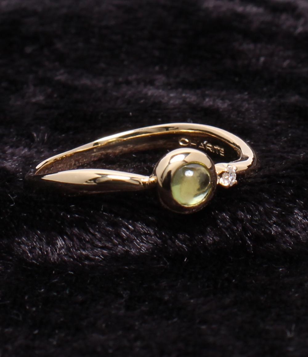 美品 シャリテ リング 指輪 K18 ペリドット ダイヤ 0.02ct レディース CHARITE