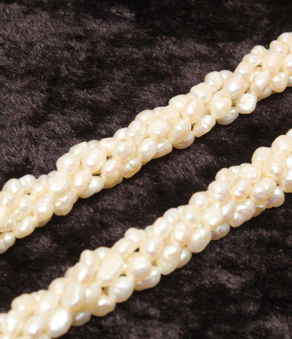 5連ネックレス SV 淡水パール レディース