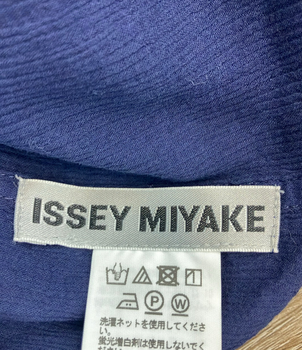 ISSEY MIYAKE 半袖ワンピース イレギュラー ヘム ネイビー モード IM02FH559 レディース SIZE 2 (M) イッセイミヤケ