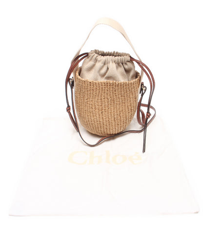 美品 Chloe Mifuko ショルダーバッグ 肩掛け かごバッグ ウッディスモールバスケット 02-23-68-65 レディース クロエ ミフコ
