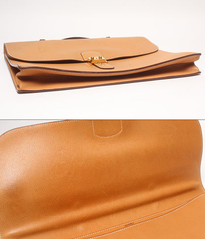 HERMES ビジネスバッグ ブリーフケース  ▢H刻印 ゴールド金具 サック ア デペッシュ メンズ エルメス