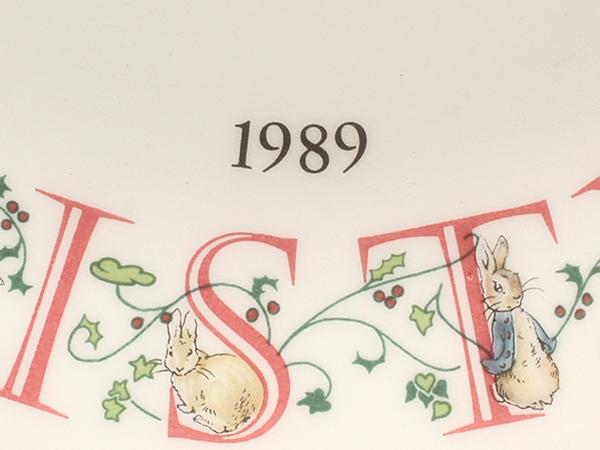 美品 ウエッジウッド クリスマスプレート 皿 20cm ピーターラビット 1989 WEDGWOOD