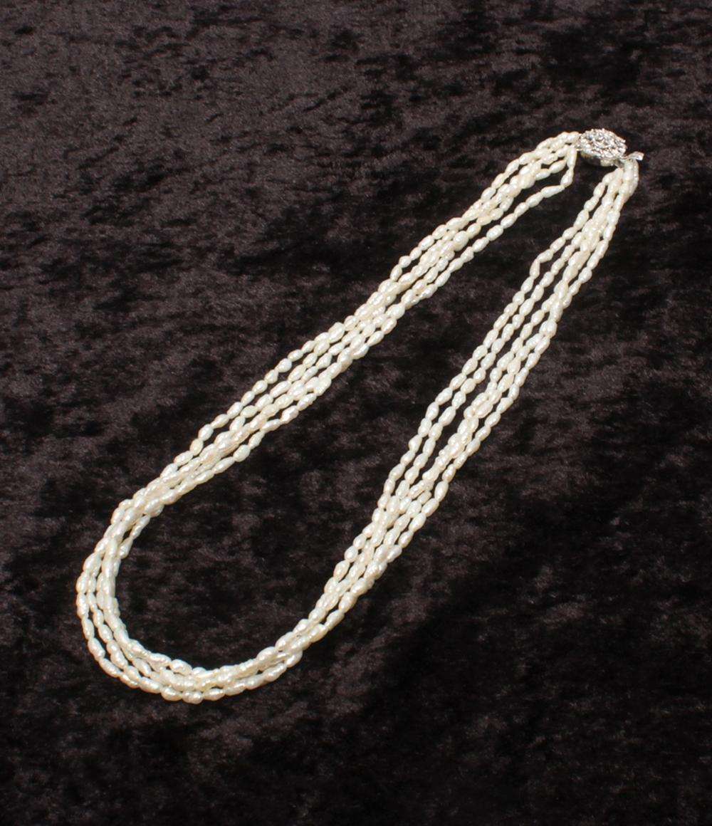 美品 5連ネックレス SV 淡水パール レディース