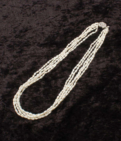 美品 5連ネックレス SV 淡水パール レディース