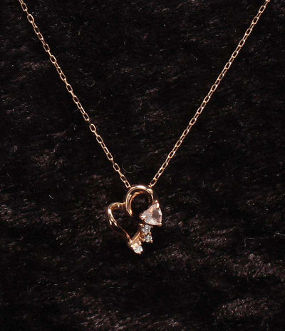 美品 Samantha Tiara ネックレス K7 ローズクオーツ ハートモチーフ レディース サマンサティアラ