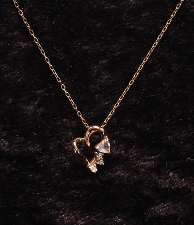 美品 Samantha Tiara ネックレス K7 ローズクオーツ ハートモチーフ レディース サマンサティアラ
