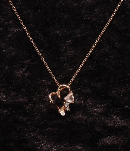 美品 Samantha Tiara ネックレス K7 ローズクオーツ ハートモチーフ レディース サマンサティアラ