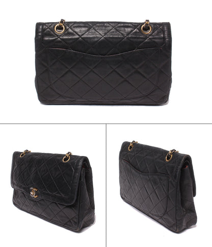 CHANEL ショルダーバッグ 肩掛け 斜め掛け ゴールド金具 マトラッセ ダブルチェーン ダブルフラップ パリ限定 レディース シャネル