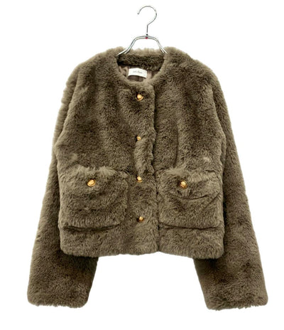 Mila Owen ノーカラージャケット 金釦クロップドファージャケット 09WFJ245911 レディース SIZE 1 (S)