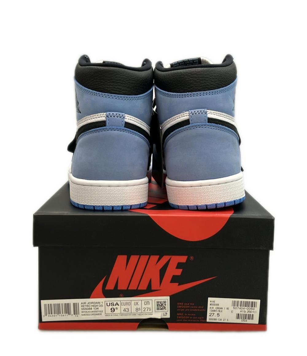 美品 Air Jordan NIKE ハイカットスニーカー ユニバーシティブルー エアジョーダン1 レトロ ハイ OG 555088-134 メンズ SIZE 27.5 (L) エアジョーダン
