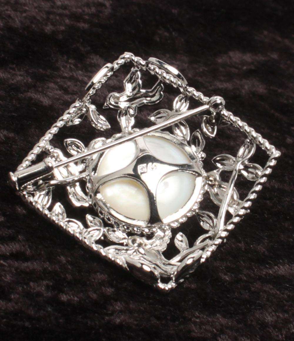 美品 TASAKI ブローチ ペンダントトップ SV マベパール 16.6mm トリモチーフ レディース タサキ