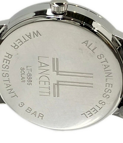 美品 LANCETTI 腕時計 ソーラー ホワイト LT-6865 メンズ ランチェッティ