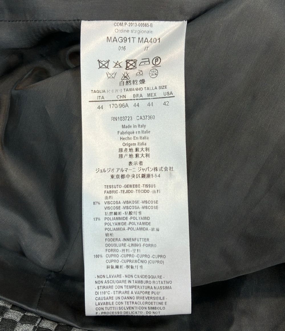 美品 GIORGIO ARMANI ノーカラージャケット MAG91T MA401 レディース SIZE 44 (L) ジョルジオアルマーニ