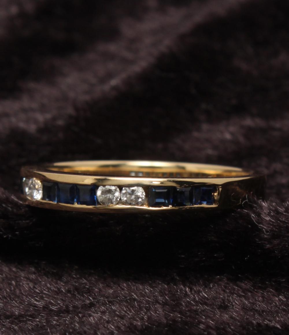 美品 リング 指輪 K18 サファイア 0.42ct ダイヤ 0.11ct レディース SIZE 12号
