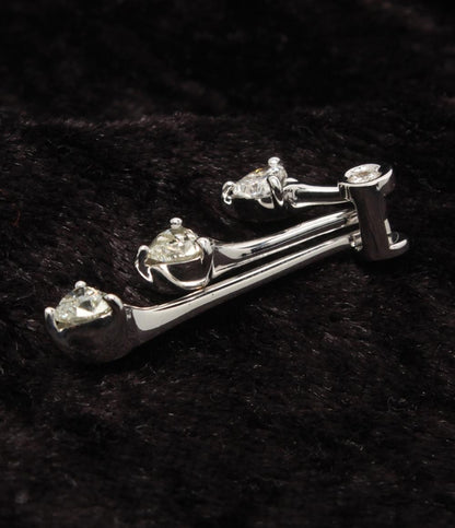 美品 ペンダントトップ K18WG ハートカットダイヤ 0.60ct 0.02ct レディース