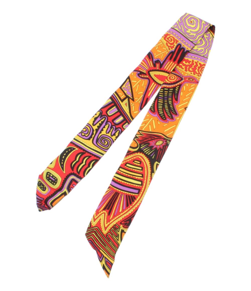 美品 エルメス スカーフ シルク100％ ツイリー パナマのクナ族 レディース HERMES