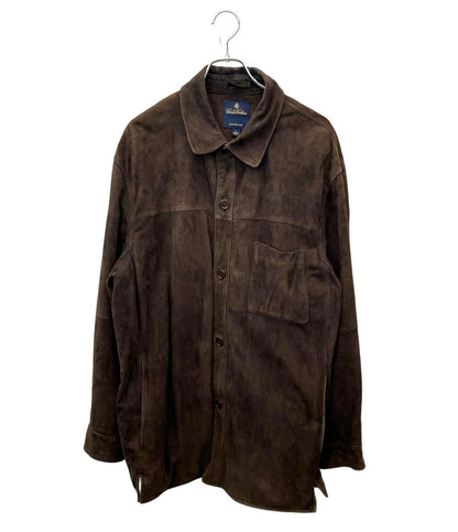 Brooks Brothers ラムレザースエード シャツジャケット オーバーサイズ  ダークブラウン メンズ SIZE L ブルックスブラザーズ