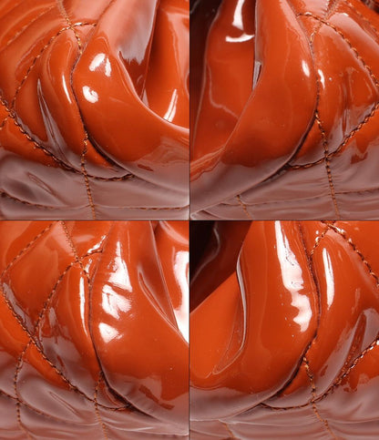 シャネル ショルダーバッグ ボーリングバッグ ココチャーム エナメル シルバー金具 オレンジ系 マドモアゼル レディース CHANEL