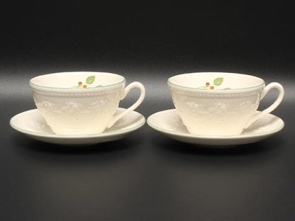 美品 ウエッジウッド カップ＆ソーサー 2客セット ペア フェスティビティ ラズベリー WEDGWOOD