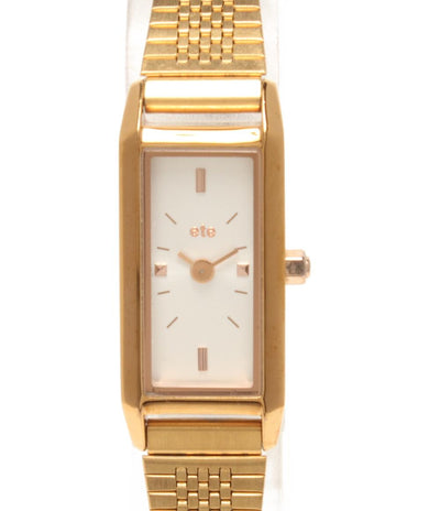 ete 腕時計 レクタングルフェイス クオーツ シルバー系 レディース エテ