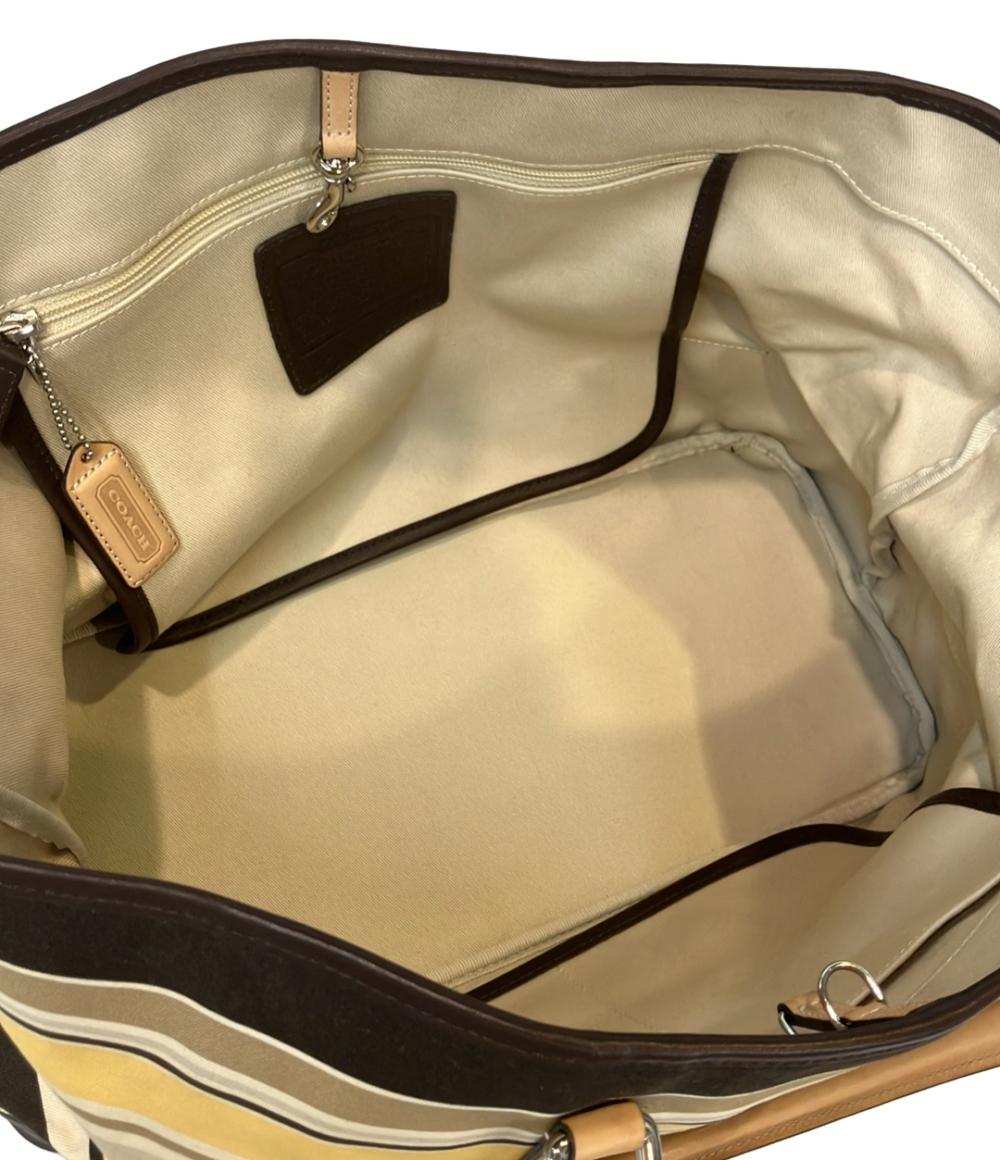 COACH トートバッグ 肩掛け ボーダー柄 7712 レディース コーチ