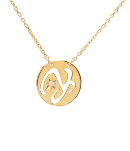 美品 STAR JEWELRY ネックレス K18 ダイヤ 0.01ct イニシャル Y レディース スタージュエリー