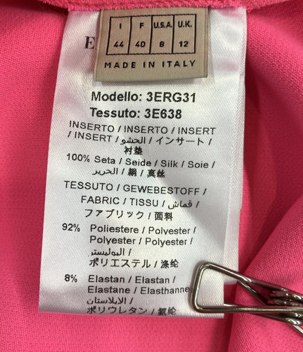 Emilio Pucci ノースリーブワンピース ミニ プリント入り シルクトリム ストレッチクレープ 3ERG31 レディース SIZE 44 (L) エミリオ・プッチ