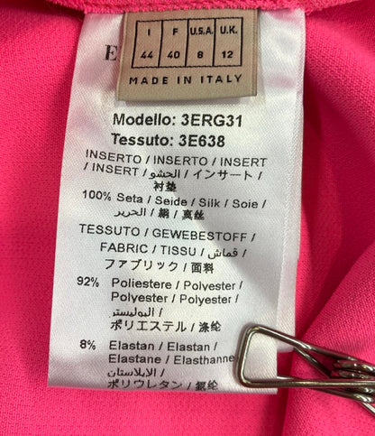 Emilio Pucci ノースリーブワンピース ミニ プリント入り シルクトリム ストレッチクレープ 3ERG31 レディース SIZE 44 (L) エミリオ・プッチ