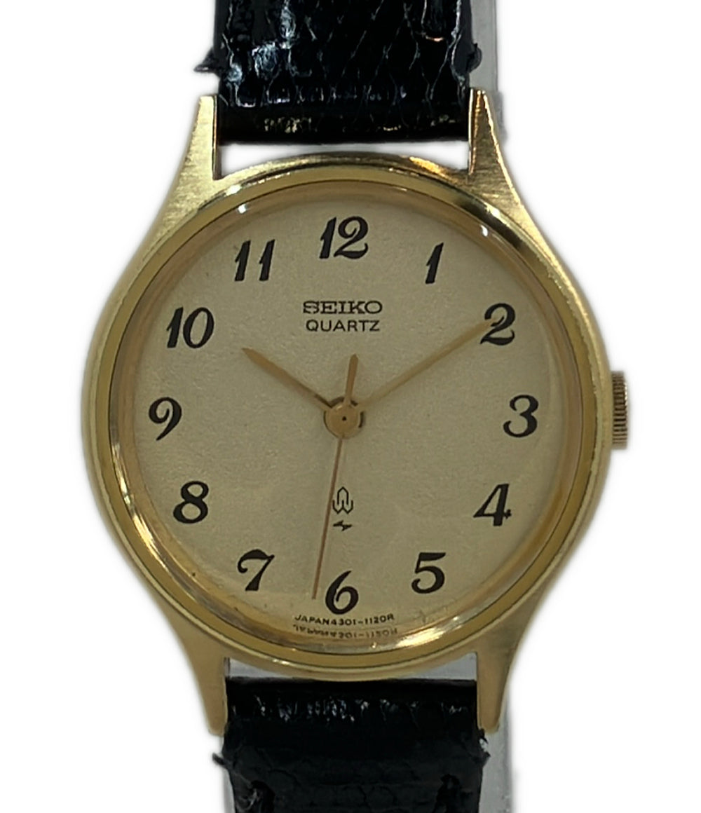 SEIKO CREDOR 腕時計 18KT クオーツ ゴールド 5A74-0030 メンズ