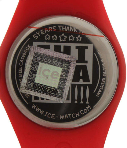美品 ice watch 腕時計 SHISHAMOコラボ クオーツ レッド系 レディース メンズ アイスウォッチ