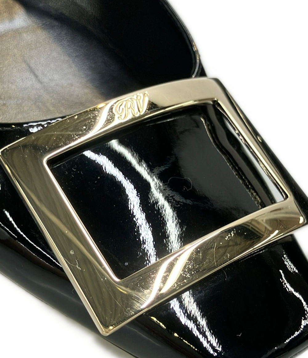 Roger Vivier スクウェアトゥエナメルフラットシューズ レディース SIZE 38 1/2 ロジェヴィヴィエ