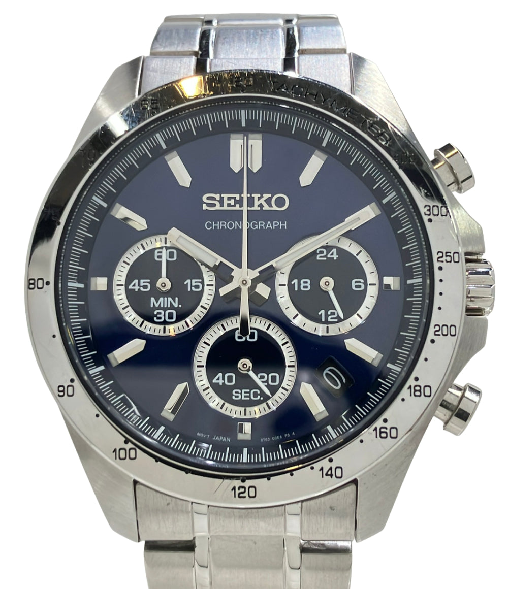 SEIKO 腕時計 クオーツ ネイビー 8T63-00D0 メンズ セイコー