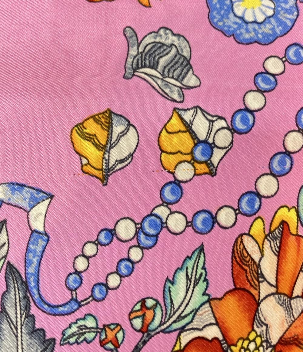 エルメス スカーフ カレ90 シルク100% 東洋と西洋の宝石 pierres  