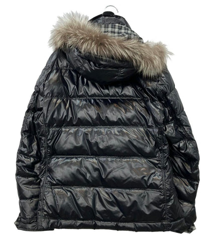 BURBERRY BLACK LABEL ダウンジャケット フード ファー ベスト付き ノバチェック柄 D1F25-425-09 メンズ SIZE LL (XL) バーバリーブラックレーベル