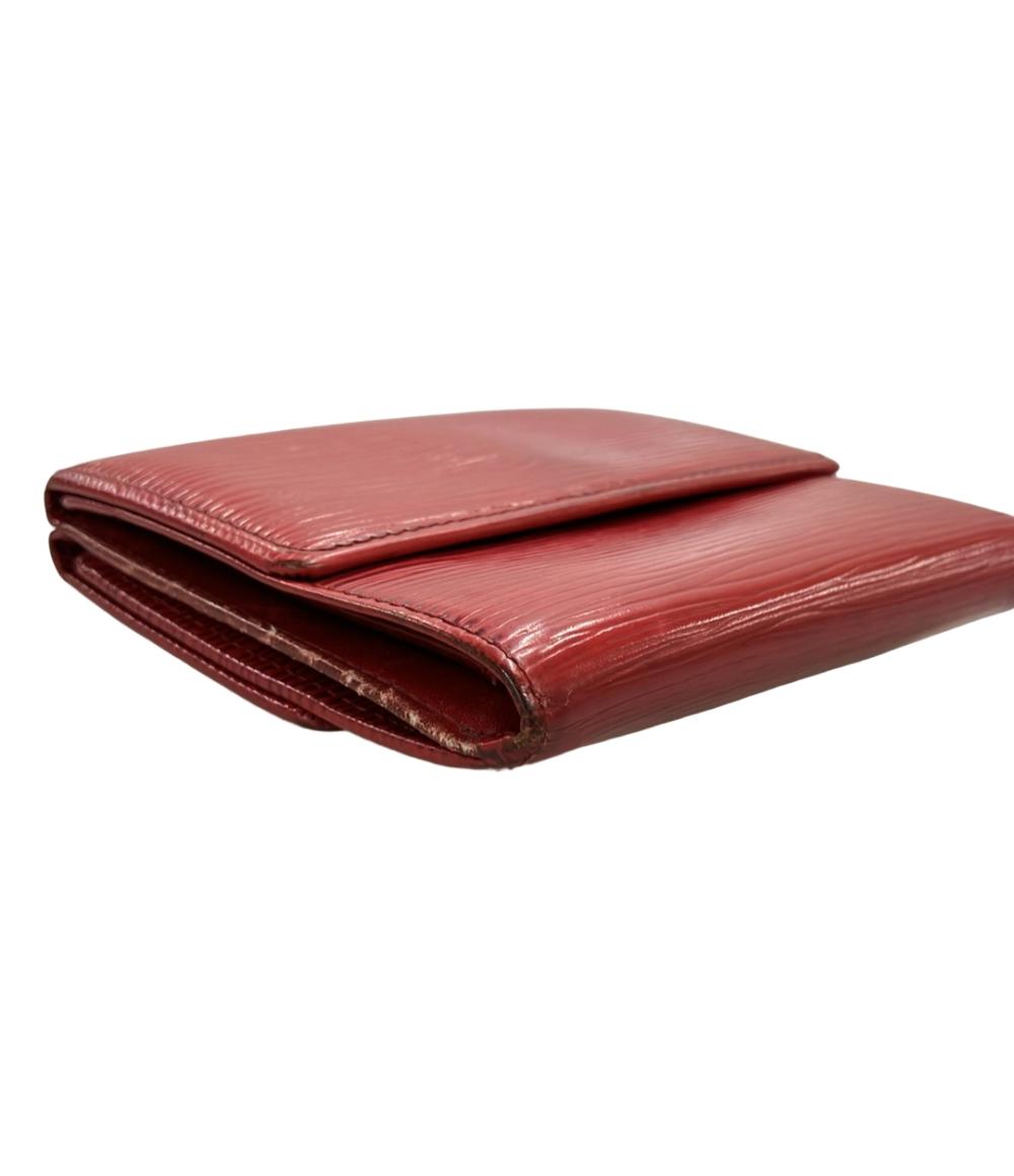 ルイ・ヴィトン ダブルホック 二つ折り財布 ポルトモネ ビエ カルトクレディ エピ M63487 レディース LOUIS VUITTON