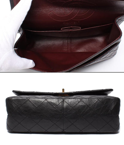 CHANEL チェーンショルダーバッグ 2.55 ダブルフラップ ダブルチェーン マトラッセ ラムスキン ゴールド金具 レディース シャネル