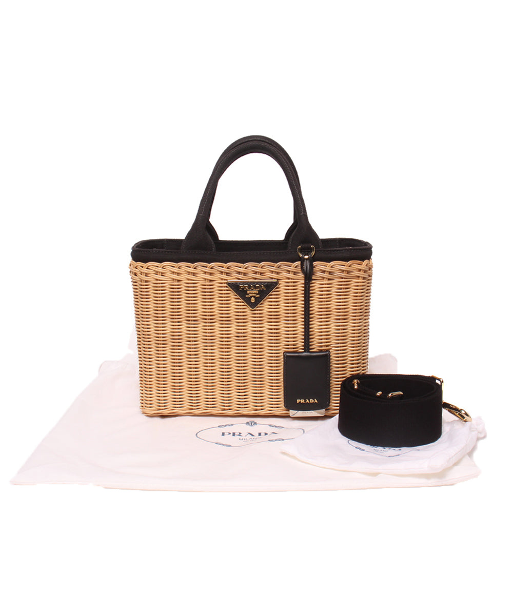 PRADA 2WAY ハンドバッグ ショルダーバッグ 斜め掛け かごバッグ 1BG835 レディース プラダ