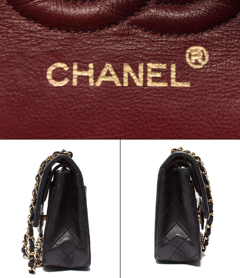 CHANEL チェーンショルダーバッグ ダブルチェーン ダブルフラップ ゴールド金具 ラムスキン 1番台 マトラッセ23 レディース シャネル